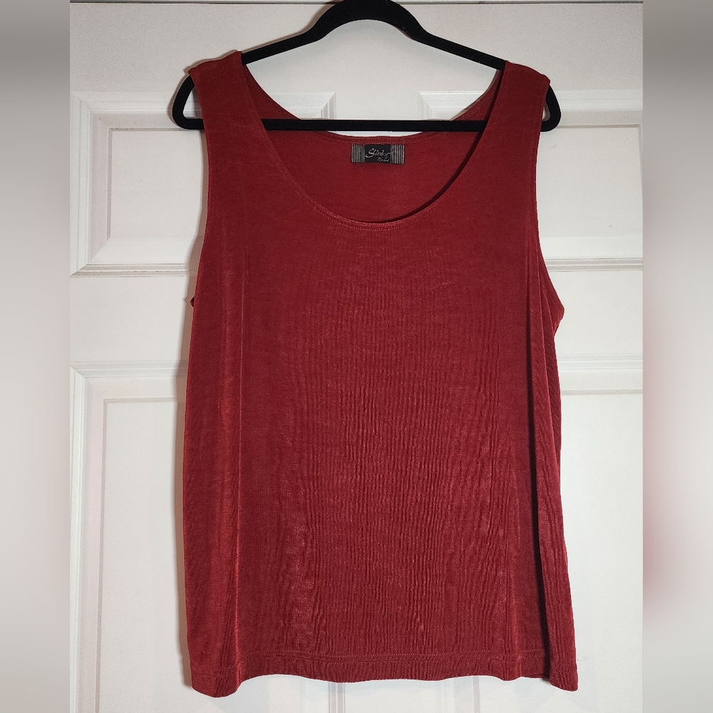 Slinky Brand Super Stretchy Red Sleeveless Top